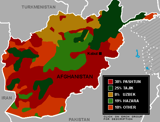 Map: Ethnicities Afghanistan