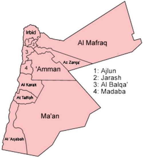 Map of Jordan 