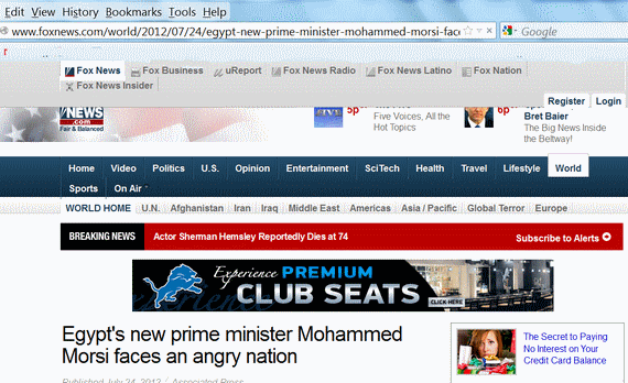 Dear Fox Cable News: Muhammad Morsi is not the new Prime Minister of Egypt (I know you don’t really care, just sayin’)