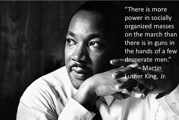 On the superiority of organized masses over desperate men with guns (Martin Luther King Jr Poster)