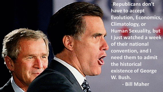 Romney & Bush Disappearance (Bill Maher Poster)