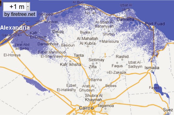 Bye, Bye Alexandria:  A 1-Meter Sea Rise is Certain