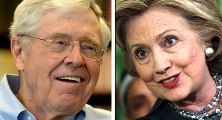 It’s Possible: Koch Brother Says Hillary Clinton Might Be Best Choice for Him