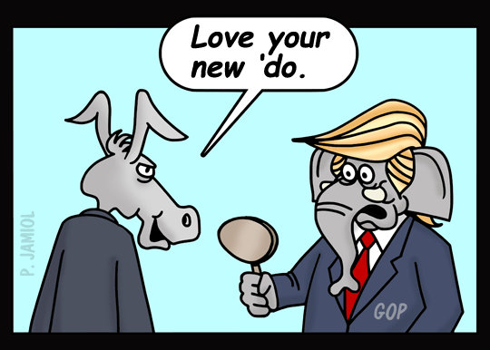 The Republican Party’s New Coiffure (Political Cartoon)