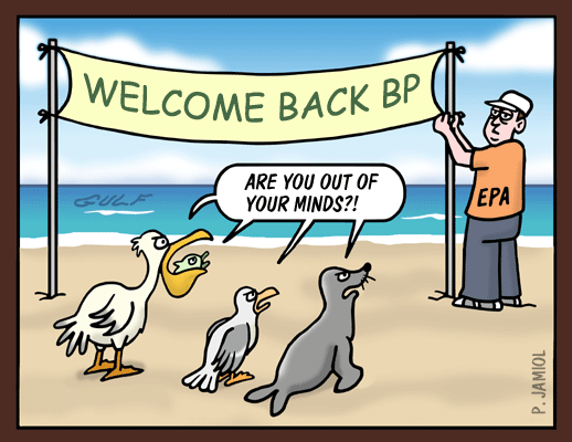 Look who’s Complaining about BP being allowed back into the Gulf  (Editorial Cartoon)