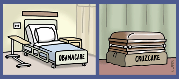 You Can have Obamacare, or You can have Cruzcare (Jamiol Cartoon)