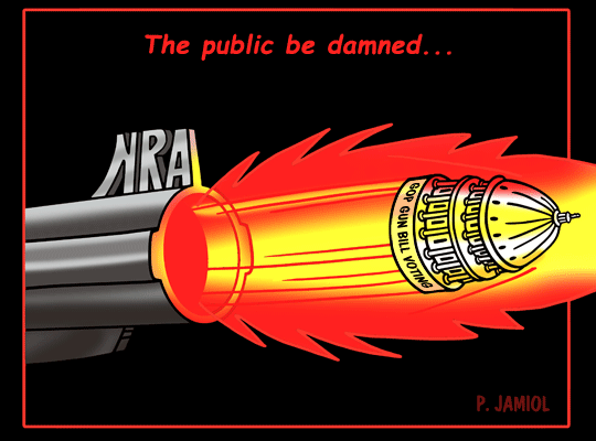 NRA: The Public be Damned (Political cartoon)