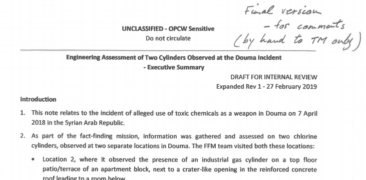 Leaked Document Revives Controversy over Syria Chemical Attacks