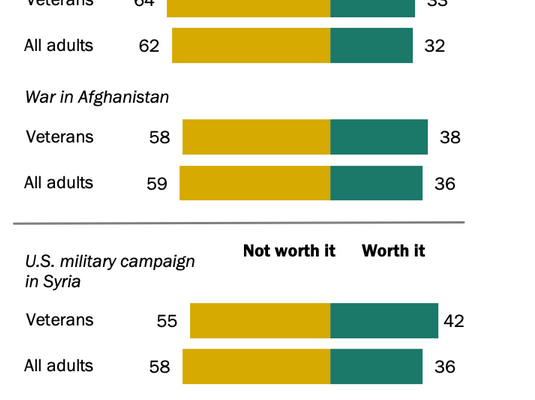 Majority of US Veterans doubt Value of Iraq, Afghanistan, Syria Wars: Pew