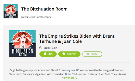 “The Empire Strikes Biden” with Brent Terhune and Juan Cole – Francesca Fiorentini Podcast