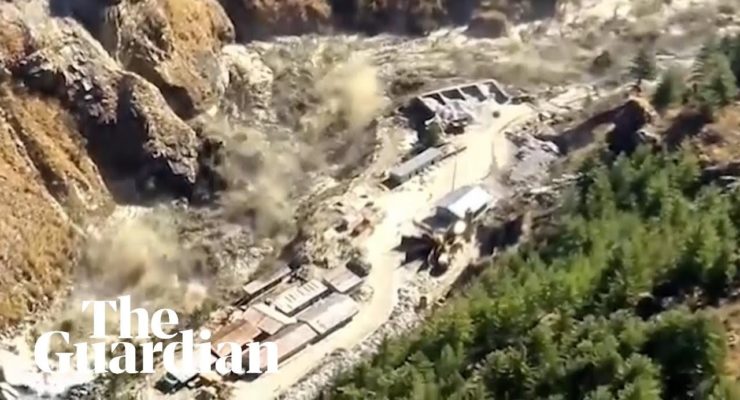 Global heating from CO2 breaks Himalayan Glacier, floods sweep away Scores, destroy Hydroelectric Plant