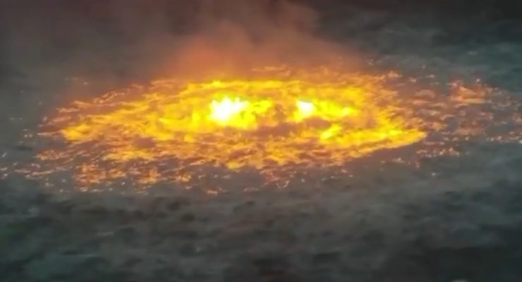 Eye of Fire as Ocean burns in Gulf of Mexico foretells Earth Future if we Keep Burning Fossil Fuels