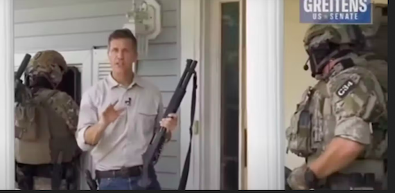 Militant white identity politics on full display in GOP political ads featuring high-powered weapons